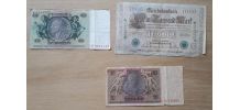 3 billets  de banque Allemand 1910-1933