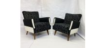 PAIRE DE FAUTEUILS VINTAGE FORME CUBE ANNEE 1960