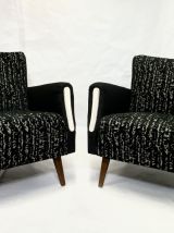 PAIRE DE FAUTEUILS VINTAGE FORME CUBE ANNEE 1960