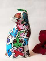 Chat papier mâché pièce unique signée 