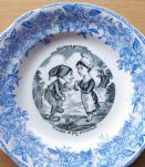 Lot de 5 assiettes parlantes GIEN "le langage des fleurs" 