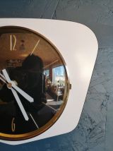 Horloge vintage, pendule murale "Mauthe Blanche et Noire"