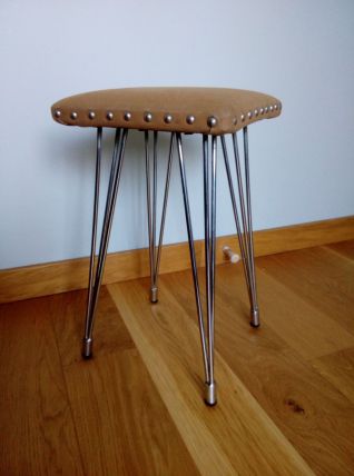 Tabouret SIF pieds Eiffel métal chromé