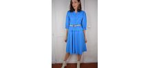 Robe bleue rayures brillantes T.38