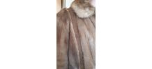 Manteau 3/4 en vison beige