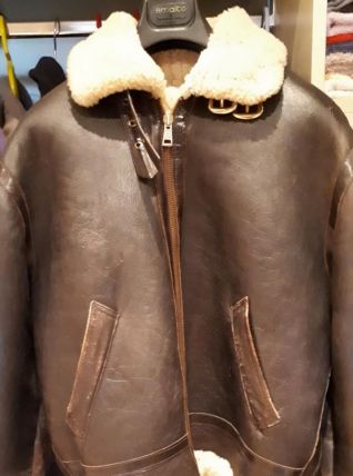 Blouson d'aviateur cuir et mouton