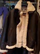 Blouson d'aviateur cuir et mouton
