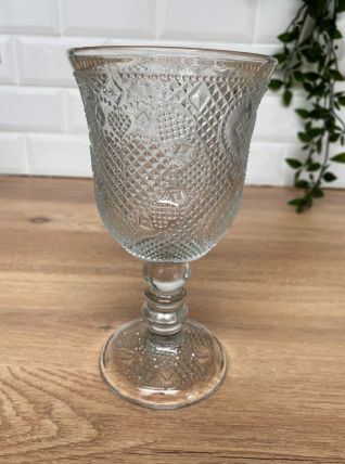 Calice en verre moulé