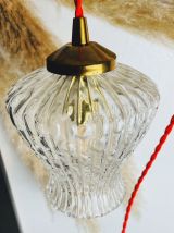   Lampe baladeuse tulipe verre bulles - Circa 70