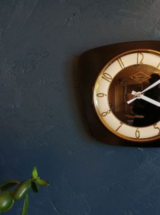 Horloge vintage, pendule murale "Lutetia Noire"