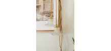 Duo de Lampes baladeuses en verre moulé vintage forme tulipe