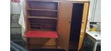 Beau meuble bureau/ bibliothèque/armoire bicolore années 50 