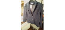 Veste en maille Bleu Chiné Damart, col Tai, taille 50