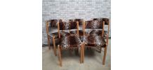5 chaises BAUMANN  1970s  velours  panthere tres kitch    et