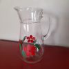 Pichet ou carafe en verre motifs floraux 