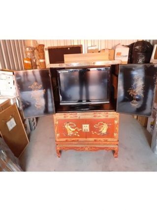 Meuble équipé pour télé 4 Ptes pièce très ancienne  origine 
