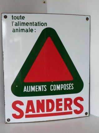 ANCIENNE PLAQUE EMAILLEE  » SANDERS aliments composés VITRAC