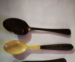 lot 3 cuilleres à sirop Anciennes argentées 2 avec poinçons