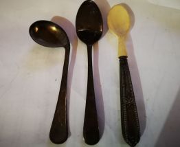 lot 3 cuilleres à sirop Anciennes argentées 2 avec poinçons