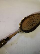 ancienne cuillère à Sucre gravée argentée