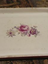 BEURRIER ANCIEN VINTAGE EN CÉRAMIQUE FLEURI