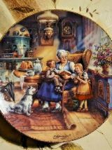 LOT 6 ASSIETTES MURALES PORCELAINE ALLEMAGNE • NUMÉROTÉES