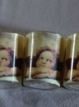 3 petits photophores romantiques anges verre