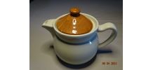 Théière Pillivuyt n°4 ronde bicolore porcelaine vintage