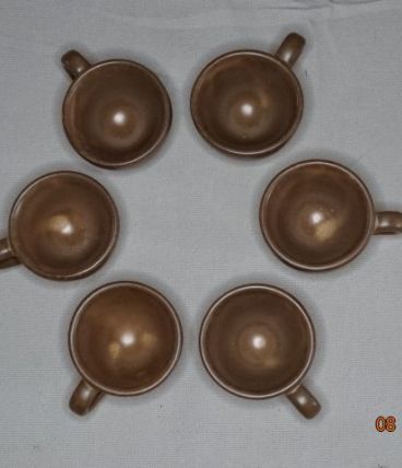 Petits verres à liqueur, eau de vie anciens tasses poterie M