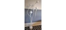 lampadaire blanc design 5 feux sur bras articulés