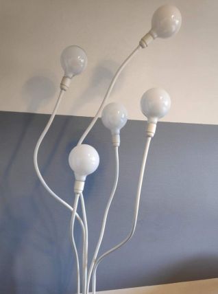 lampadaire blanc design 5 feux sur bras articulés
