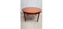 table  style scandinave  1960 a 75   plaquage teck  ronde 12