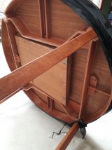 table  style scandinave  1960 a 75   plaquage teck  ronde 12