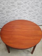 table  style scandinave  1960 a 75   plaquage teck  ronde 12