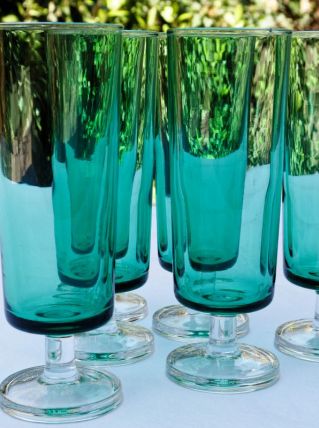 Lot 6 flûtes vintage luminarc collection Suède 