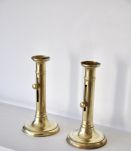 2 bougeoirs en laiton, réglables