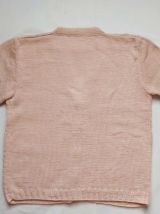 70s cardigan manches courtes laine beige