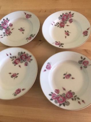 Assiettes en porcelaine vintage decor fleurs modernes
