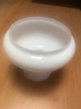 Suspension vintage globe opaline blanc support m