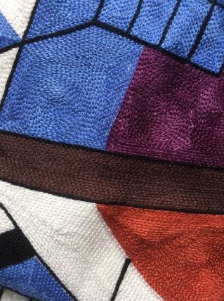 coussin brodé housse