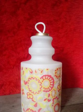 Jolie suspension en verre opaline - Années 70