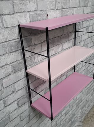 etagere string rose 2 tons  montants noir  47x49x16 tres bel