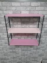 etagere string rose 2 tons  montants noir  47x49x16 tres bel
