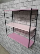 etagere string rose 2 tons  montants noir  47x49x16 tres bel