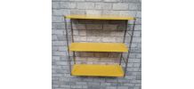 etagere string jaune  montants torsard doré 47x48x15 tres be