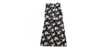 60s robe fleurie noir S