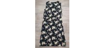 60s robe fleurie noir S