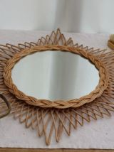 Miroir soleil en osier 