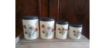 4 jolis pots de conservation vintage 