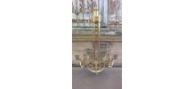 Lustre en bronze et laiton époque art déco